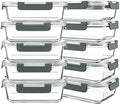 KOMUEE 10 Pack 30 oz Glass Meal Prep Containers
