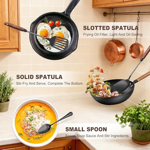 Titanium Spatula Set (3-Piece) – Metal Wok Spatula & Slotted Pancake