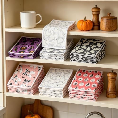 Halloween Christmas Swedish Dishcloth Set: 6 Pcs Holiday Kitchen