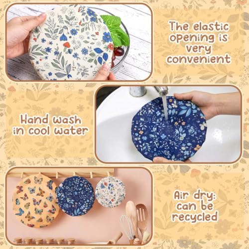 Hahafelt 3 Pcs Reusable Bowl Covers, 8/10/12 Inch
