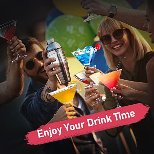 Cocktail Shaker 24oz Martini Drink Shaker with Built-In Strainer