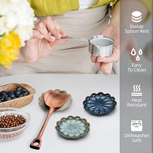 Ceramic Stable Spoon Rest 3PCS Multifunctional Glaze Ceramic Dinner