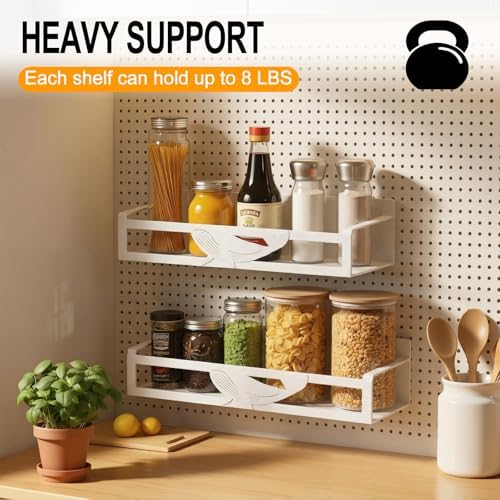 4-Pack Metal Magnetic Spice Rack for Refrigerator, White
