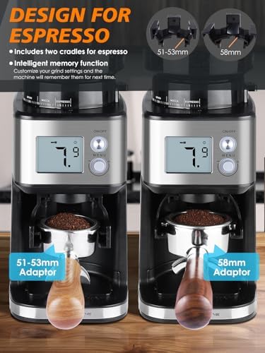 Homtone 51mm Stepless Conical Burr Coffee Grinder