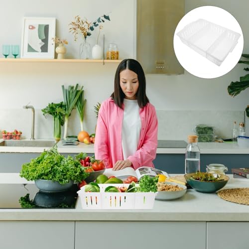 OUNONA Xmas Kitchen Storage Box PP Multi-grid Container for Snacks