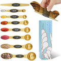 Magnetic Measuring Spoon Set of 8 with Leveler (Gold)