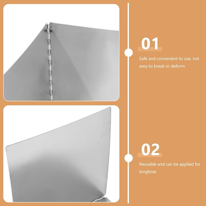ABOOFAN Stainless Steel Oil-Proof Kitchen Shield 11.8 Inch Foldable Grease - Image 3