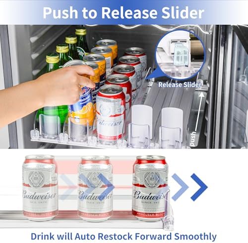 Automatic Soda Can Dispenser for Refrigerator, 5-Row, Holds 25 Cans