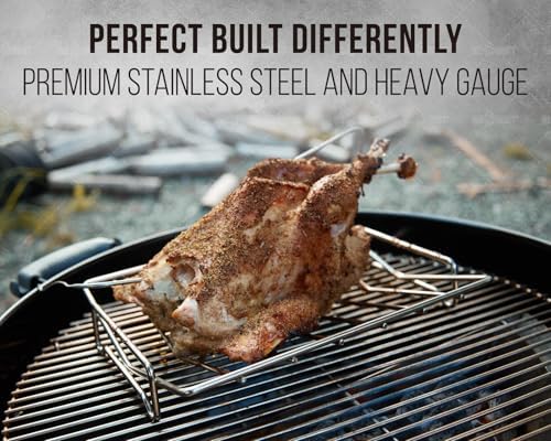 Stainless Steel Turkey Roasting Rack, V-shaped Racks for Smoking and