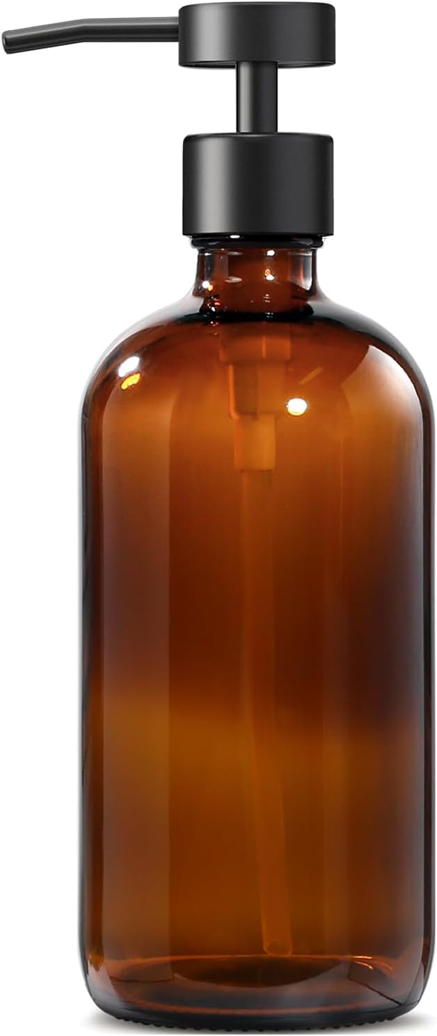 GMISUN Amber Glass Soap Dispenser, 1 Pack Dish Soap Dispensers by GMISUN