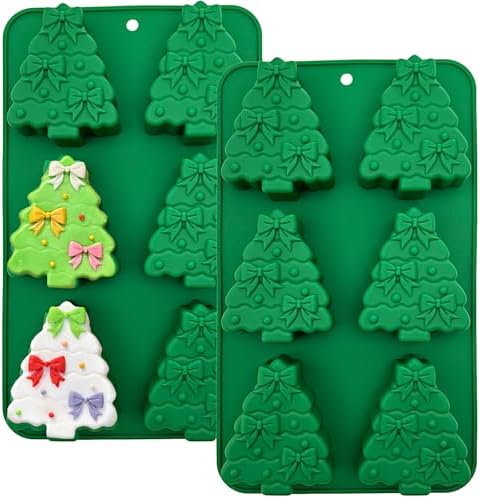 Christmas Tree Silicone Molds 2 Pack Christmas Chocolate Molds for