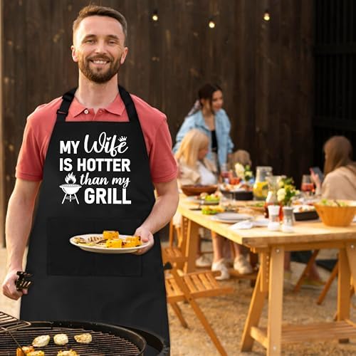 Funny Grilling Aprons For Men - Men’s Funny Apron for Dad Husband Chef