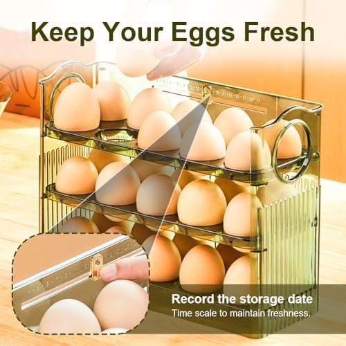 Koja 30-Egg Flip-Up Fridge Organizer, 3-Layer BPA-Free