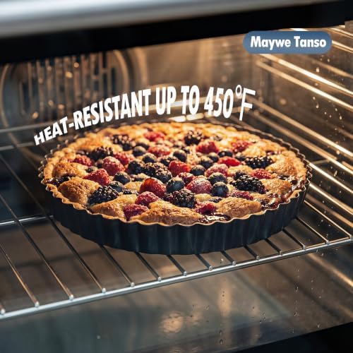 2 Pack 9 Inch Tart Pan,Removable Bottom,Nonstick Carbon Steel Quiche