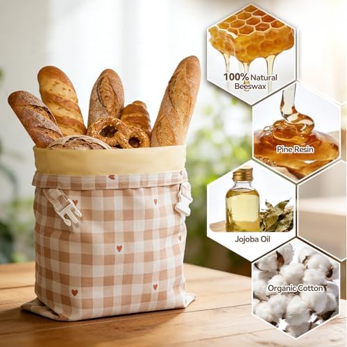 2 pcs Reusable Beeswax Bread Bags