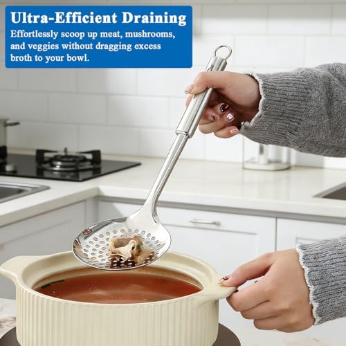 Berglander Kitchen Skimmer Slotted Spoons for Straining 2 pcs 13"