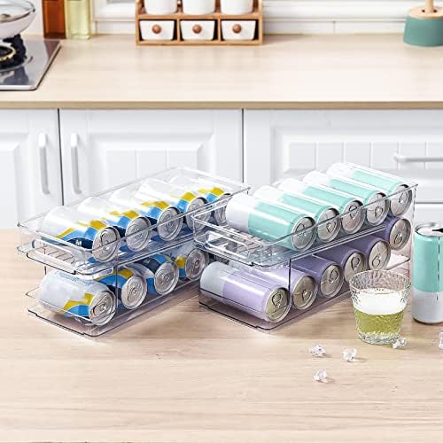 Tyenaza Can Organizer, Stackable Drink Soda Can Holder Rack PET