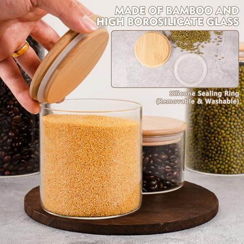 2PCS Glass Storage Jars with Airtight Lids,32 fl oz (950ml) Cute Clear