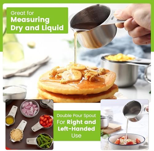 Spring Chef Stainless Steel Measuring Cups Set of 7 with Pour Spout