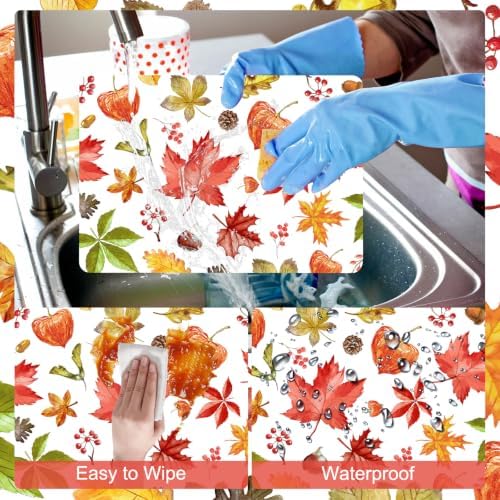 Tarklanda Fall Plastic Placemats Set of 6, 11 x 15.7 Inch Autumn Table