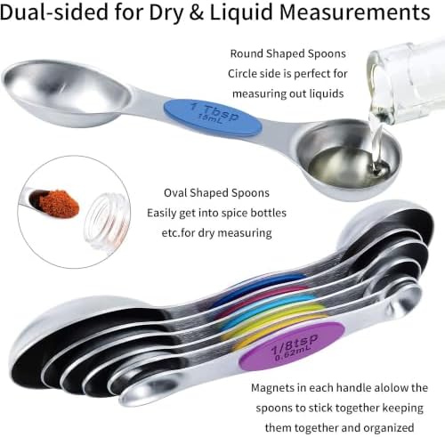 TILUCK measuring cups and magnetic measuring spoons set, stainless
