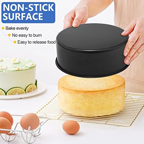 P&P CHEF 8 Inch Cake Pan Set, 2Pcs Non-stick Round Baking Cake Pans