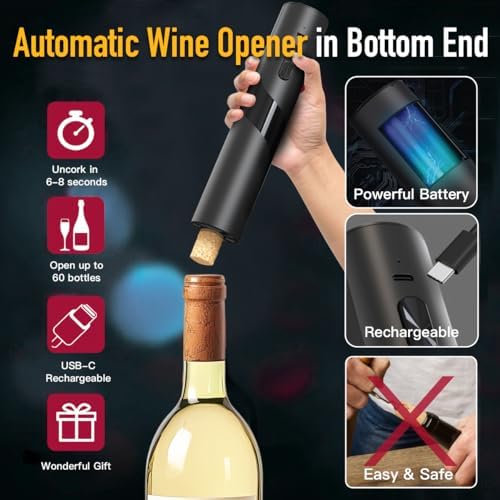 2‐in‐1 Electric Wine Opener & Wine Preserver COMBINED | Cool Wine Gift