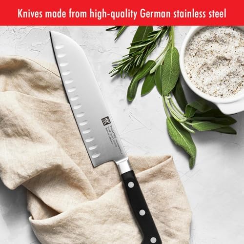 ZWILLING Professional S 7-Inch Hollow Edge Santoku Knife