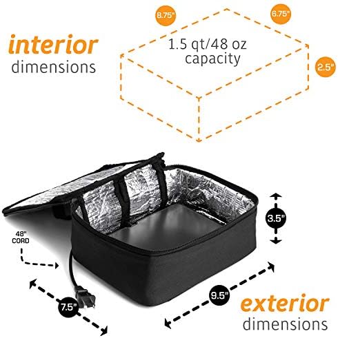 HOTLOGIC Mini Heated Lunch Box, 120V (Black)