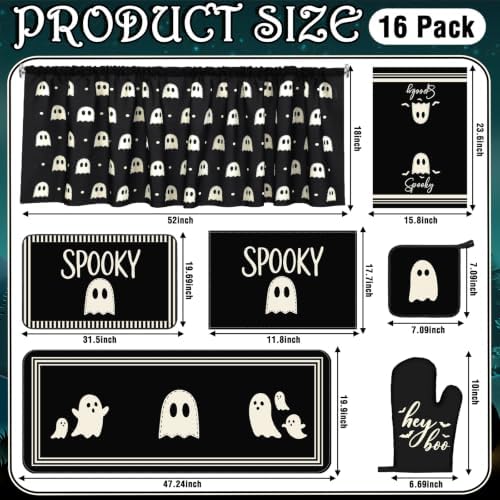 Irenare 16 Pcs Halloween Kitchen Decor Set, Cute Ghost