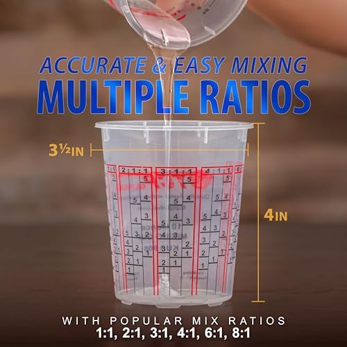 Custom Shop Paint Mixing Cups, 10-Ounce, Box of 100, Plastic Measuring