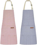 2Pack Adjustable Kitchen Apron for Women Men with 2
