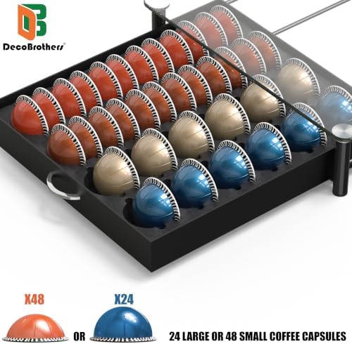 Deco Brothers Vertuo Pod Holder, 24 Large/48 Small Pods