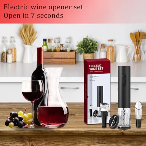 Electric Wine Opener Set, Battery Operated Wine Bottle Opener with
