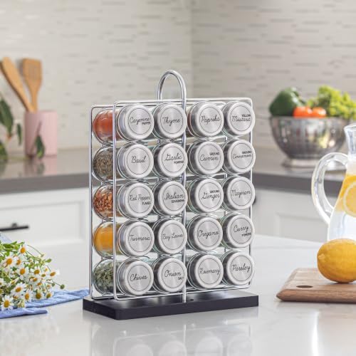 Orii 20 Jar Spice Rack Stainless Steel with Spices Included - Standing