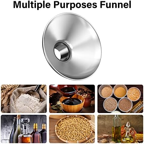 Serinar Stainless Steel Funnel, 2 Large and Small Mouth Filling
