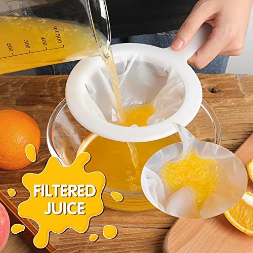 Zopeal 2 Pcs Ultra Fine Mesh Plastic Strainer for Kefir Grain, 120/200