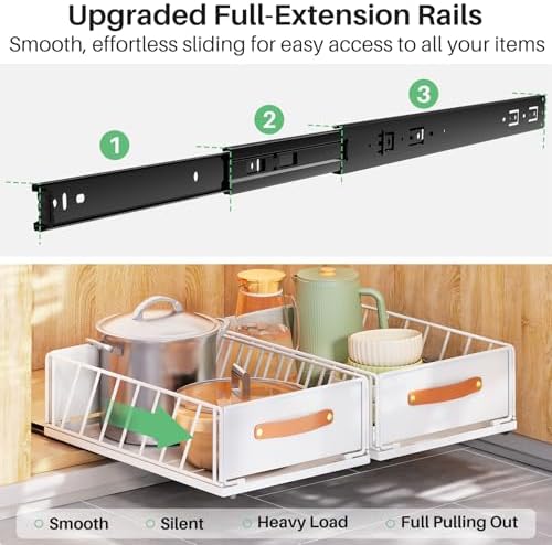 Pull out Cabinet Organizer,Heavy Duty Slide out Pantry Shelves Drawer