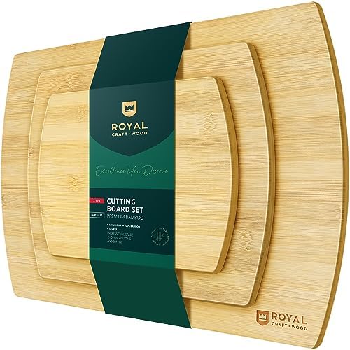 ROYAL CRAFT WOOD Bamboo Cutting Board with Juice Groove - Kitchen