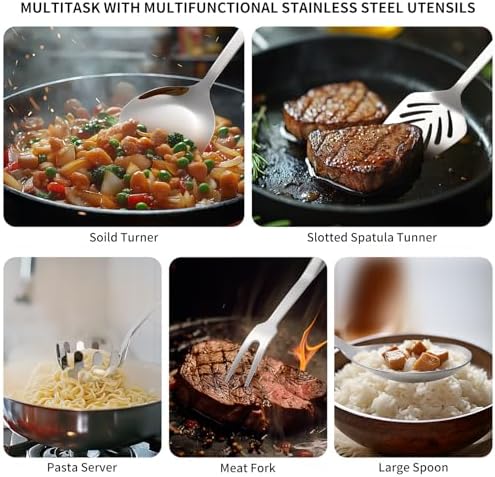 304 Stainless Steel Kitchen Utensil Set, 9-Piece