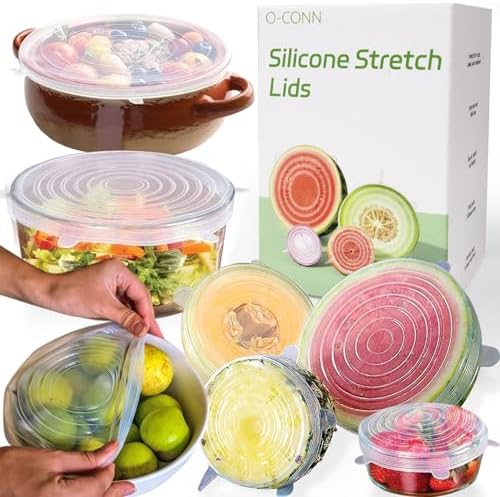 Reusable Silicone Stretch Lids, 7-Piece Elastic Bowl Covers