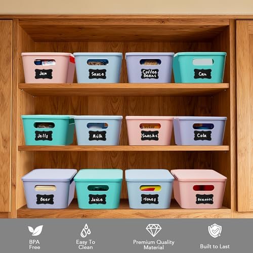 Tiawudi 12-Pack 4.5L Storage Bins with Lids