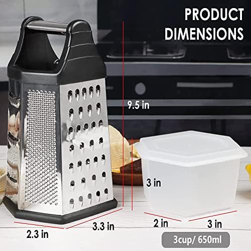 Stainless Steel 6-Sided Box Grater with Container
