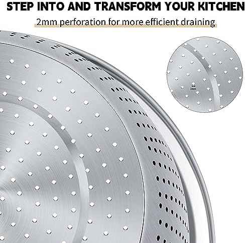 Gulex Colander Stainless Steel 4-quart with Bowls,Strainer for