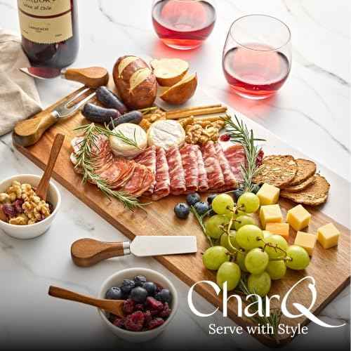 Charcuterie Board Set with Accessories- Marble & Acacia Wood Board