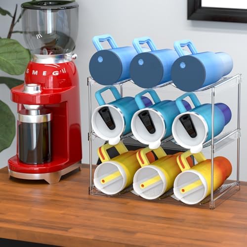 Yieach 3 Tier Stackable Water Bottle Holder for Cabinet and Pantry