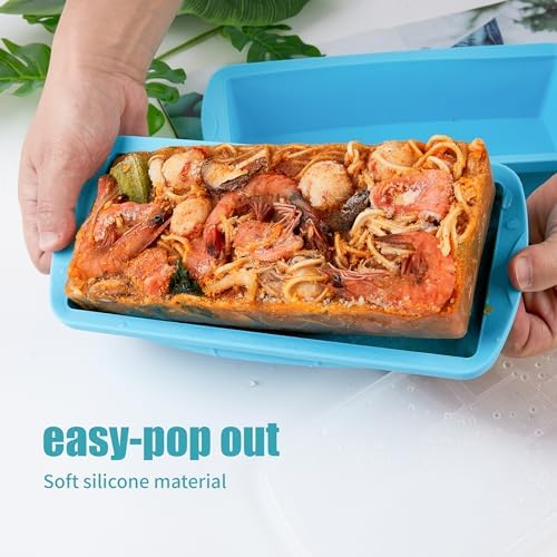 Silicone Freezer Tray with Lid 2 Pack Silicone Freezer Molds - Large