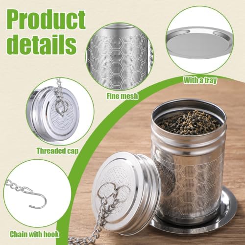 6 Pcs Tea Infuser with Scoop, Strainer Extra Fine Mesh for Loose Tea
