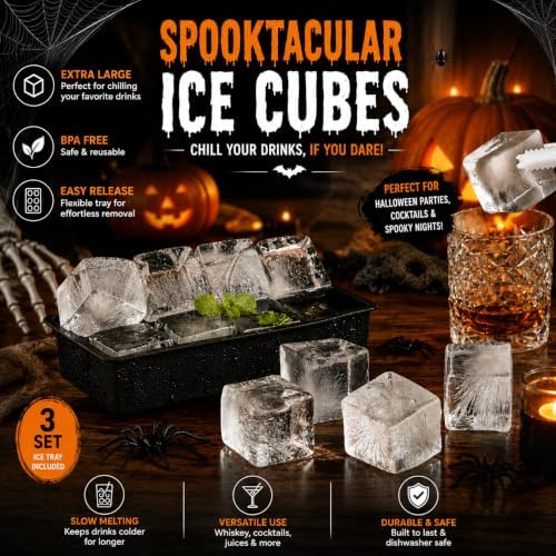 2in Silicone Ice Cube Tray - Ice Cube Molds for 8 Large Ice Cubes