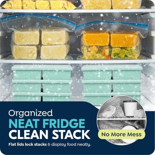 2 Cup Silicone Freezer Trays with Lids, Stackable, 3 Pack